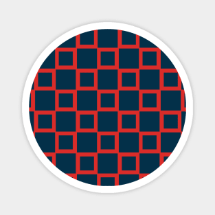 Red and Blue Square Blocks Seamless Pattern 010#002 Magnet